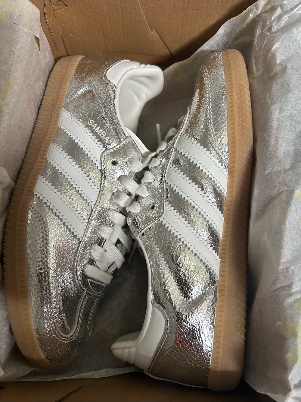 adidas Samba OG Silver Metallic Cracked
Leather